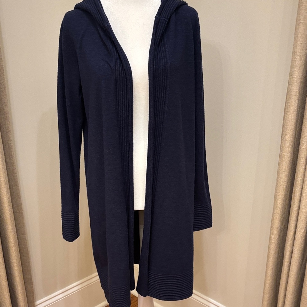 Stylish Navy Hooded Cardigan